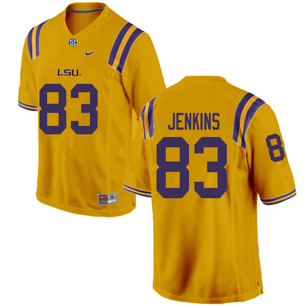 Men #83 Jaray Jenkins LSU Tigers College Football Jerseys Sale-Gold